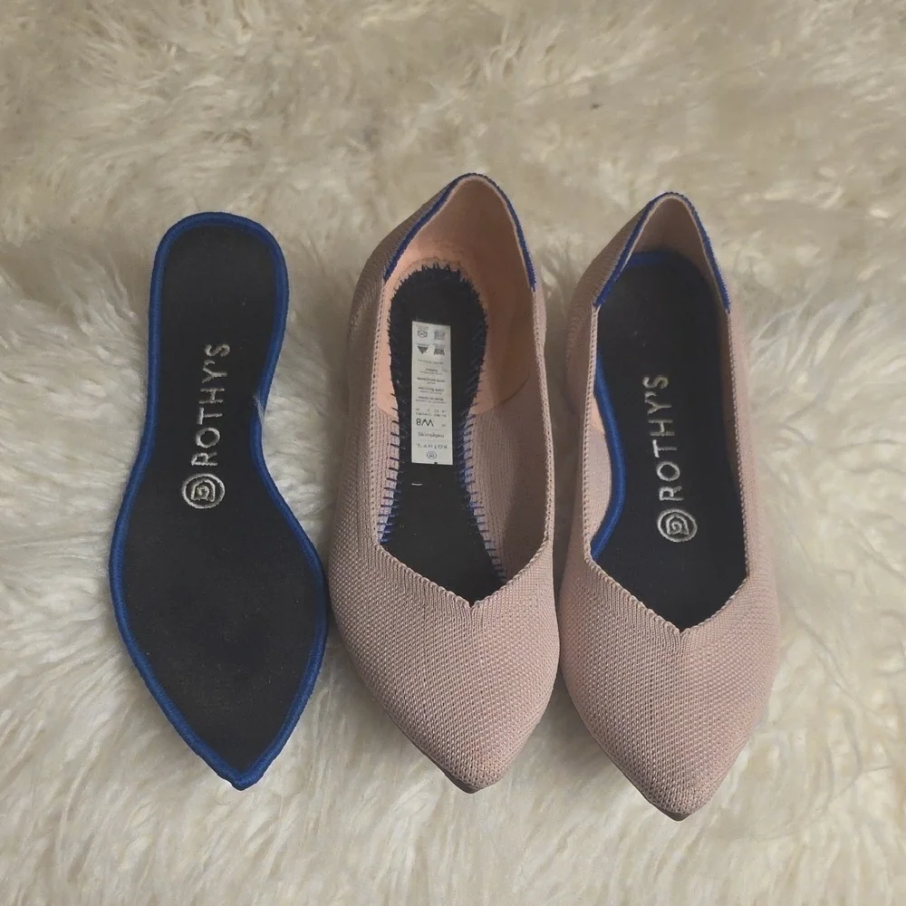 Rothy's Breast Cancer Awarenes The Pointed  Knit Flats Limited Edition 8W